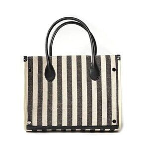 La Carrie Women's Stripes Tote In Black Bags - (BRAND NEW- NEVER USED)